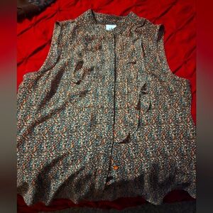 CAbi Multicolor Floral Button-Up Blouse